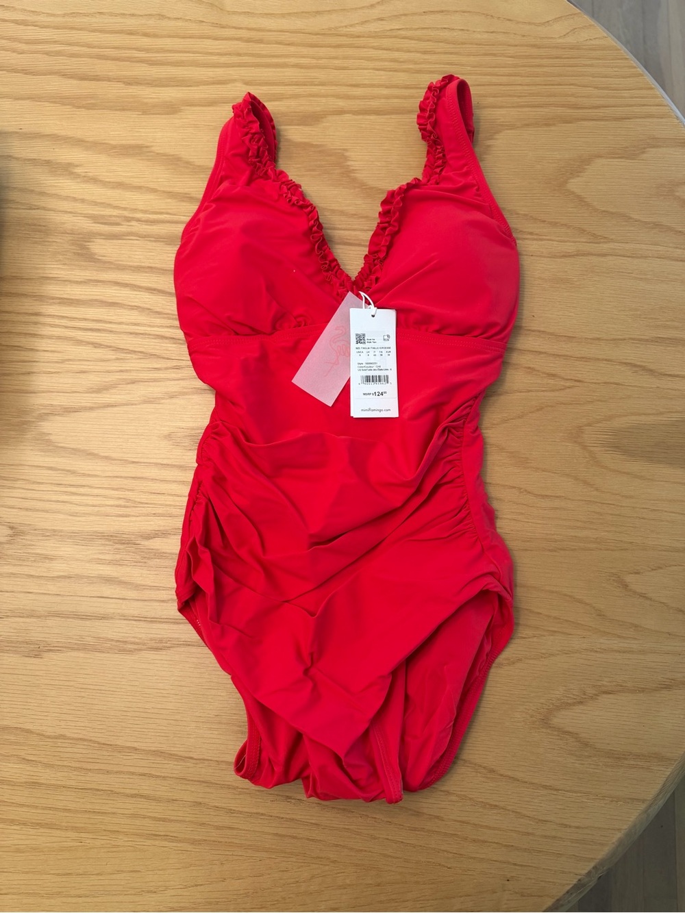 Mimi Flamingo Sonny Red Ruffle One Piece Swimsuit NWT Size 6